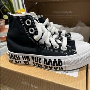 Eilish x Converse Chuck Taylor Shoes Black / White "OPEN UP THE DOOR" Women 6.5
